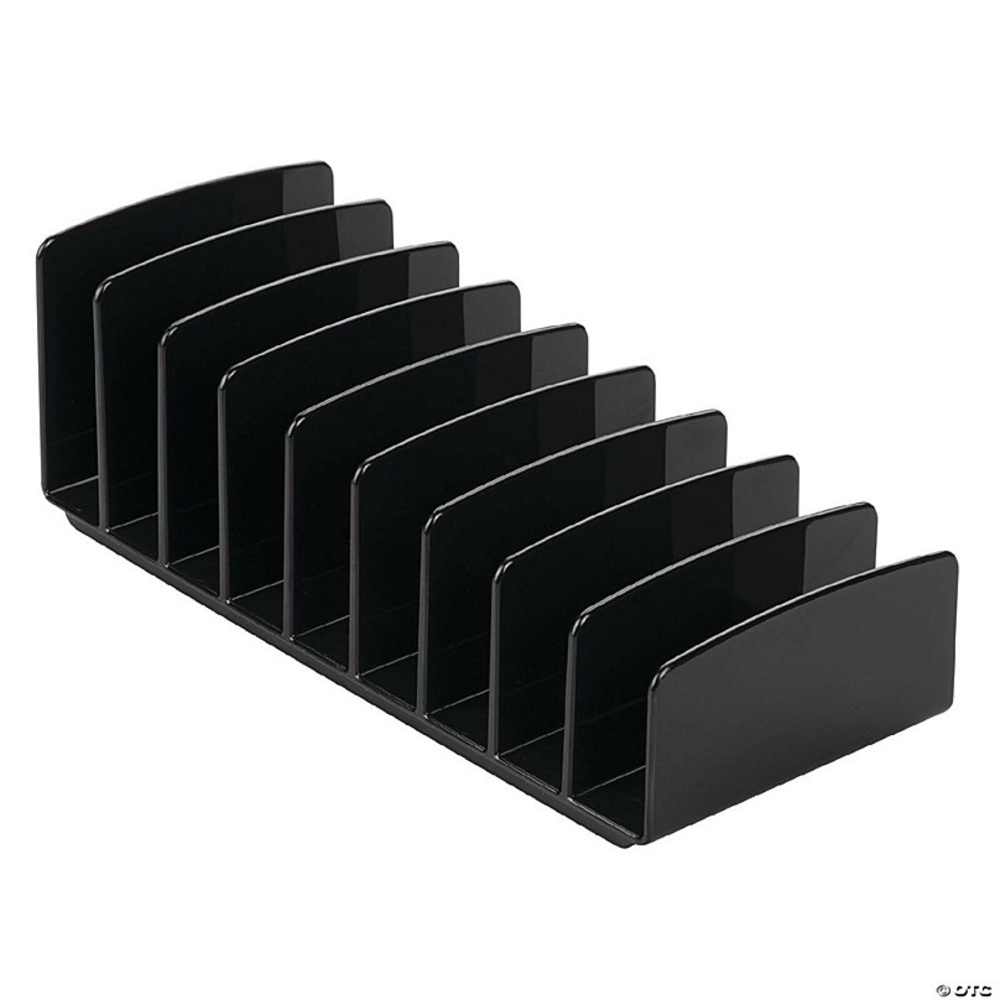 mDesign Plastic Divided Cosmetic Palette Organizer, 9 Sections, Black